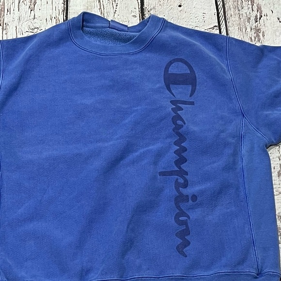 Champion Blue Reverse Weave Crewneck Jumper Pullover Sweatshirt - Picture 5 of 7